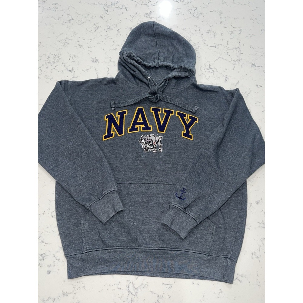 OVB Navy Midshipman Bulldog Gray Hoodie Sweatshirt Size M